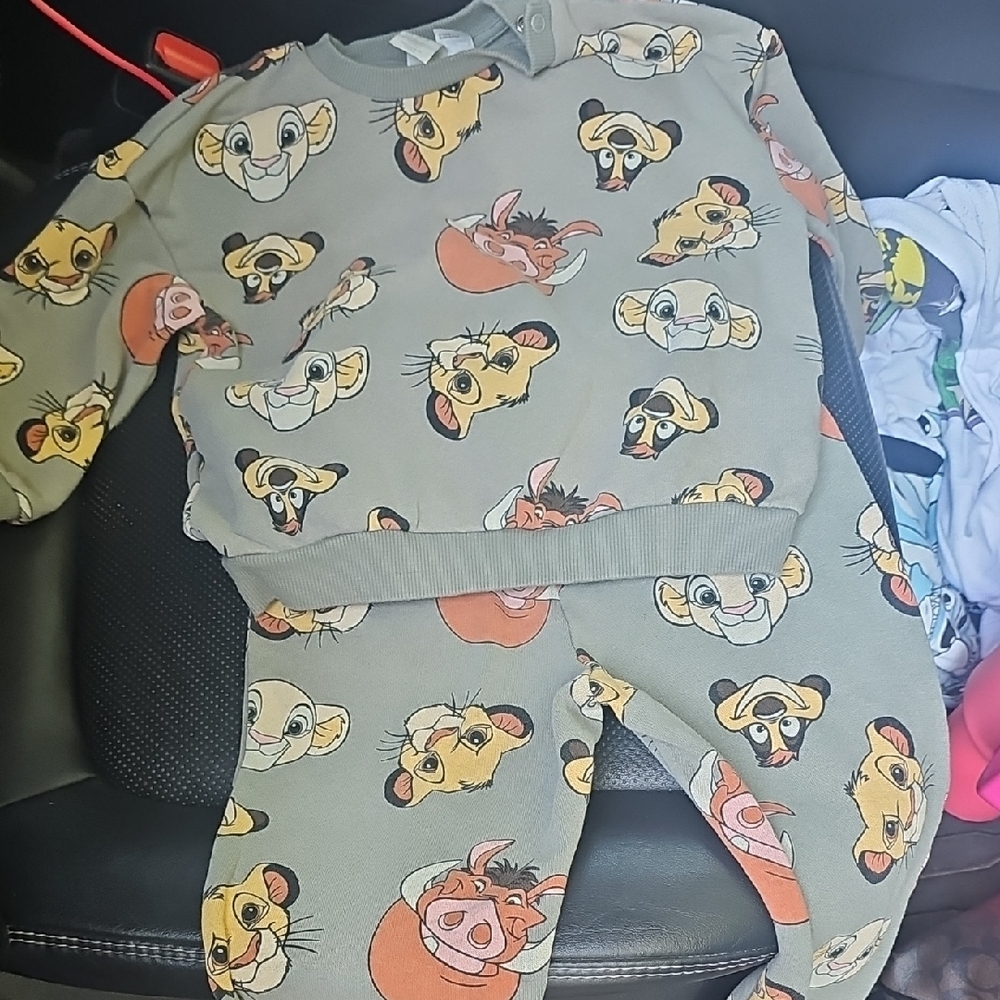 H&M Disney Baby Outfit/Sweatsuit- Gray and Yellow